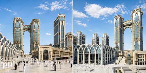 Les tours du complexe Jabal Omar face à la Grande Mosquée de La Mecque