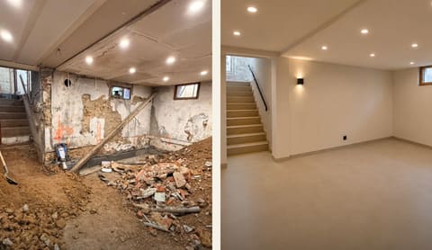 Maison de 1927 — autre vue avant / après des travaux