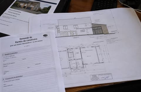 Dossier de permis de construire : formulaire Cerfa et plans de l'extension de la maison